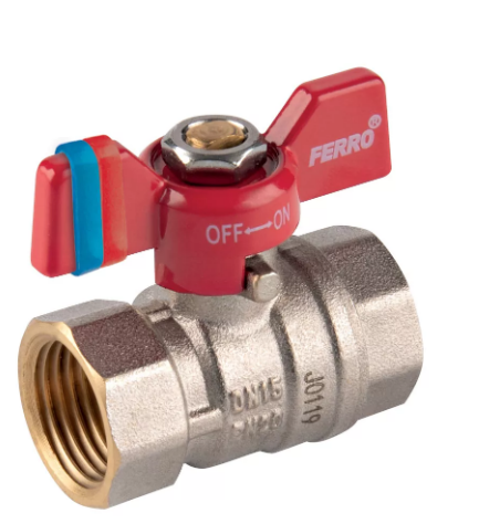 ZAWÓR KULOWY 1/2" Z MOTYLKIEM (NAK-WKR) F-COMFORT KFCM11 FERRO