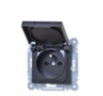 GNIAZDO POJEDYNCZE LUMINA Z UZIEMIENIEM I POKRYWĄ CZARNY WL1123 HAGER