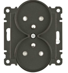 GNIAZDO PODWÓJNE LUMINA Z UZIEMIENIEM BEZ RAMKI CZARNY WL1343 HAGER