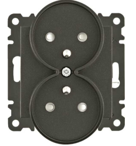 GNIAZDO PODWÓJNE LUMINA Z UZIEMIENIEM BEZ RAMKI CZARNY WL1343 HAGER