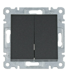 ŁĄCZNIK ŚWIECZNIKOWY PODWÓJNY LUMINA BEZ RAMKI CZARNY WL0043 HAGER