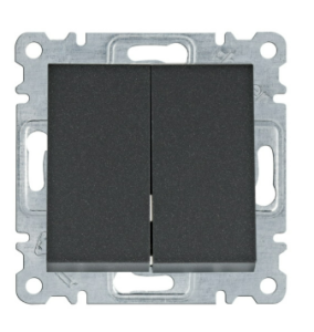 ŁĄCZNIK ŚWIECZNIKOWY PODWÓJNY LUMINA BEZ RAMKI CZARNY WL0043 HAGER