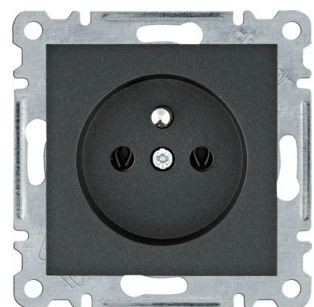 GNIAZDO POJEDYNCZE LUMINA Z UZIEMIENIEM CZARNY WL1023 HAGER