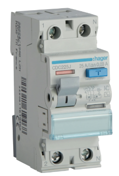 WYŁĄCZNIK RÓŻNICOWOPRĄDOWY RCCB 1P+N 25A 30mA 6kA AC CDC225J HAGER