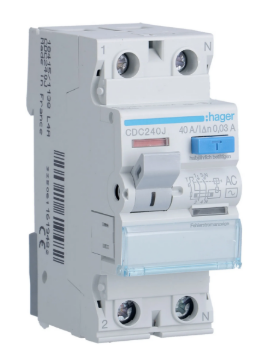 WYŁĄCZNIK RÓŻNICOWOPRĄDOWY RCCB 1P+N 40A 30mA 6kA AC CDC240J HAGER