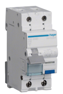 WYŁĄCZNIK RÓŻNICOWOPRĄDOWY RCBO 1P+N 16A 30mA 6kA AC ADC916D HAGER