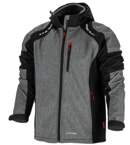 KURTKA ROBOCZA SOFTSHELL rozm.S ODBLASKOWA SZARO-CZARNY L4092301 LAHTI PRO PROFIX