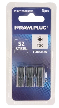 ZESTAW GROTÓW TORX50 opak.3szt BLISTER [RAWLPLUG ACCESSORIES] RT-BIT-TORX50X3 KOE