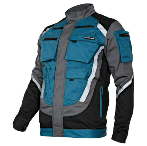 BLUZA ROBOCZA OCHRONNA 270g rozm.2XL CZARNO-SZARO-TURKUSOWY Z ODBLASKAMI L4040305 LAHTI PRO PROFIX