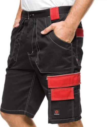 SPODENKI ROBOCZE KRÓTKIE HELIOS rozm.56 CZARNO-CZERWONY 09022_56 AVACORE
