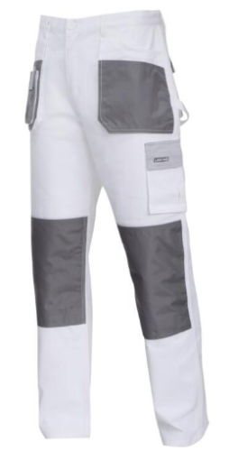 SPODNIE ROBOCZE DO PASA 240g rozm.3XL BIAŁY SZARE WSTAWKI L4051360 LAHTI PRO PROFIX