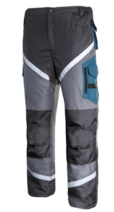 SPODNIE ROBOCZE DO PASA OCIEPLANE ZIMOWE rozm.2XL CZARNO-SZARO-TURKUSOWY ODBLASKI L4101205 LAHTI PRO PROFIX