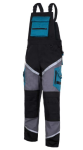 SPODNIE ROBOCZE OGRODNICZKI 270g rozm.3XL CZARNO-SZARY TURKUSOWE WSTAWKI L4060206 LAHTI PRO PROFIX