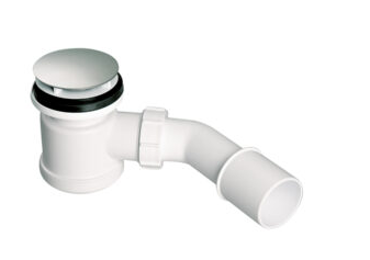 SYFON BRODZIKOWY Z ELEMENTEM DO CZYSZCZENIA OD GÓRY 50mm H=90mm CHROM HC26-SS MCALPINE