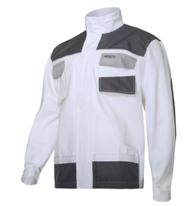 BLUZA ROBOCZA OCHRONNA 240g rozm.M BIAŁY SZARE WSTAWKI L4041350 LAHTI PRO PROFIX