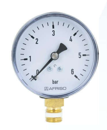 MANOMETR GRZEWCZY RF63 63mm 0-0,6MPa 1/4" RAD KL.2,5 63513 AFRISO