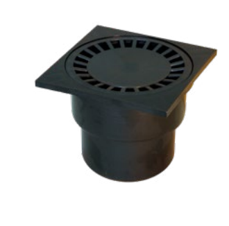 KRATKA ŚCIEKOWA PROSTA FI110mm 150x150mm CZARNY C104C PREVEX