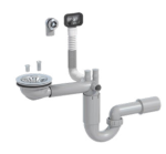 SYFON ZLEWOZMYWAKOWY 40/50mm P-LOC TELESKOPOWY Z PODŁĄCZENIEM DO PRALKI I ZMYWARKI SZARY PL1-D9C45-01PL PREVEX