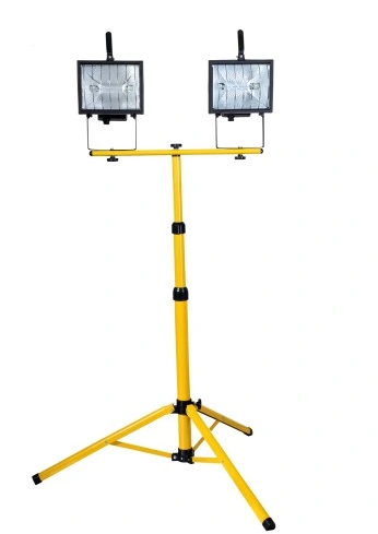 HALOGEN NA STATYWIE Z ŻARNIKIEM 2X500W ŻÓŁTO-CZARNY VO0052 VOLTENO