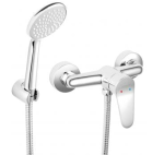 BATERIA PRYSZNICOWA ŚCIENNA Z ZESTAWEM CHROM BIS77 ISSO FERRO